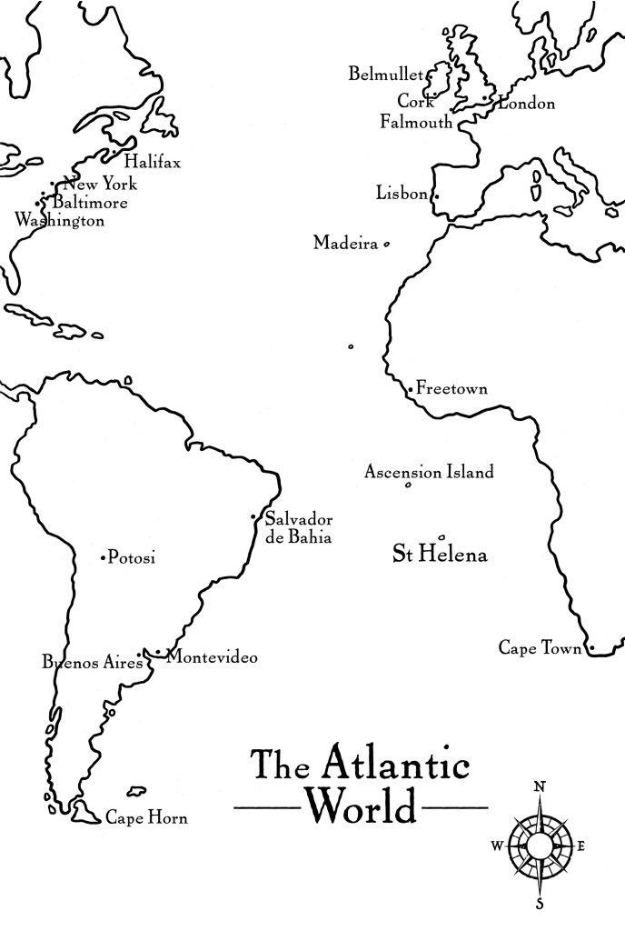 Napoleon on St Helena map of the Atlantic World