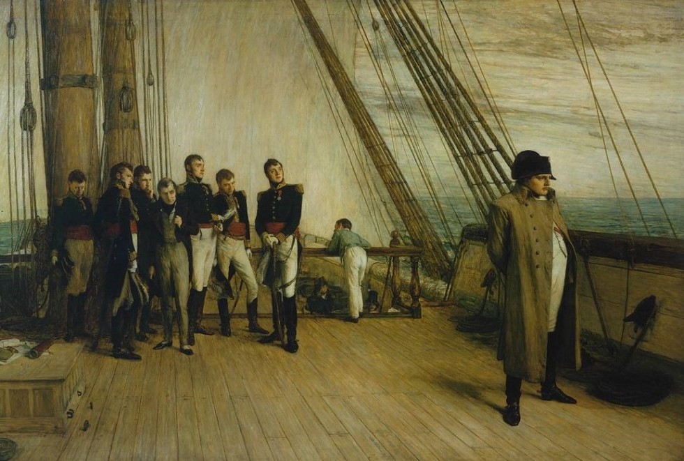 Napoleon going into exile